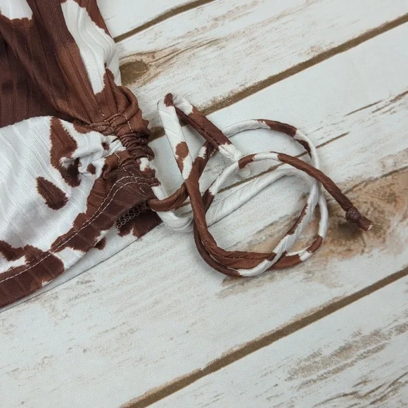 Altar'd State Cow Print Ribbed Knit Tank Top M - Picture 4 of 5